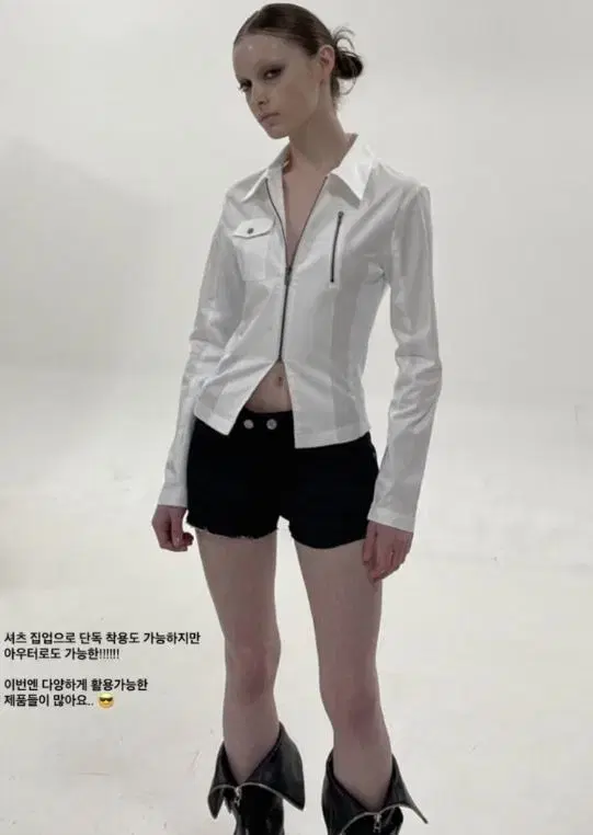 보헴서/보헤미안서울 셔츠 POCKET SHIRT ZIP UP, IVORY